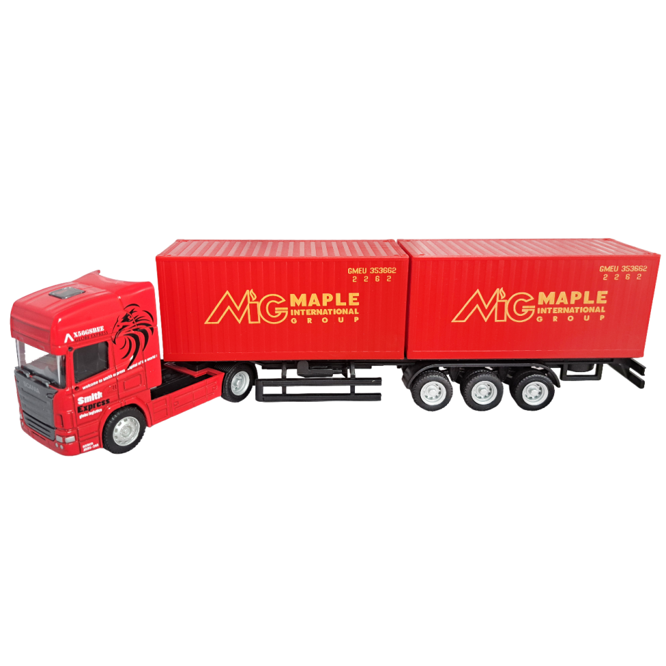 Фура Scania с 2-мя контейнерами коллекционная машинка масштаб 1:64 фото