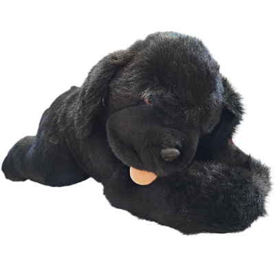 Ньюфаундленд чёрный лежащий 80 см мягкая плюшевая игрушка серия Dogs