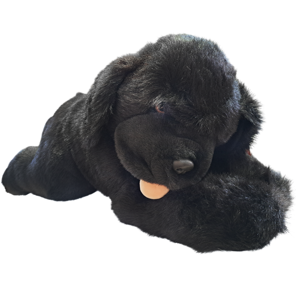 Ньюфаундленд чёрный лежащий 80 см мягкая плюшевая игрушка серия Dogs фото