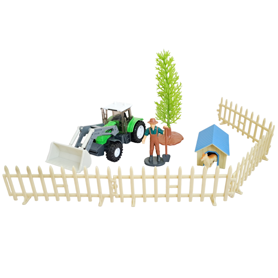 Трактор c фигурками набор коллекционная модель серия Ферма масштаб 1:64 фото
