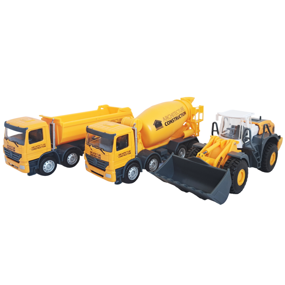 Строительная техника набор коллекционных машинок масштаб 1:64 фото