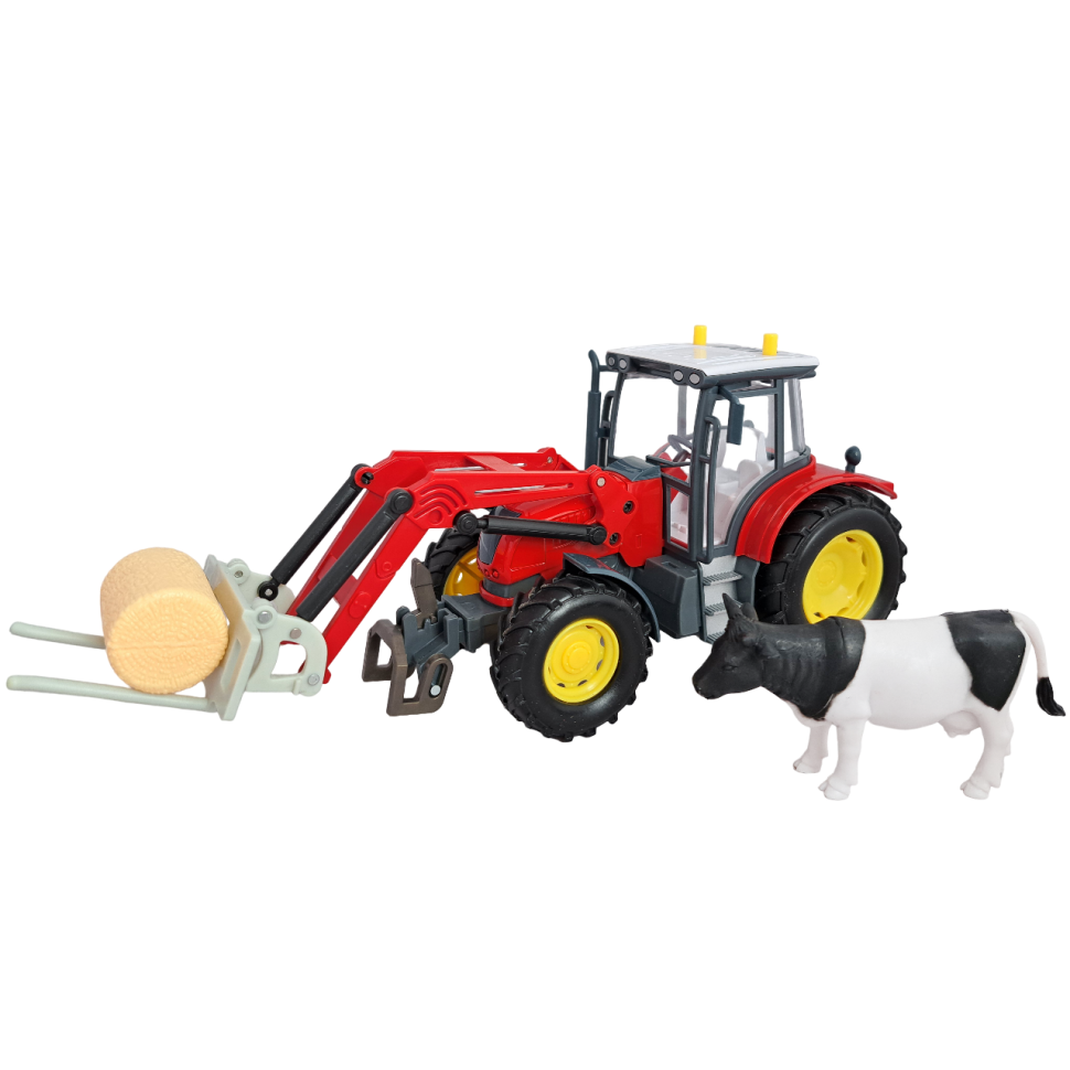 Трактор с фигуркой коровы серия Ферма набор коллекционного транспорта масштаб 1:32 фото