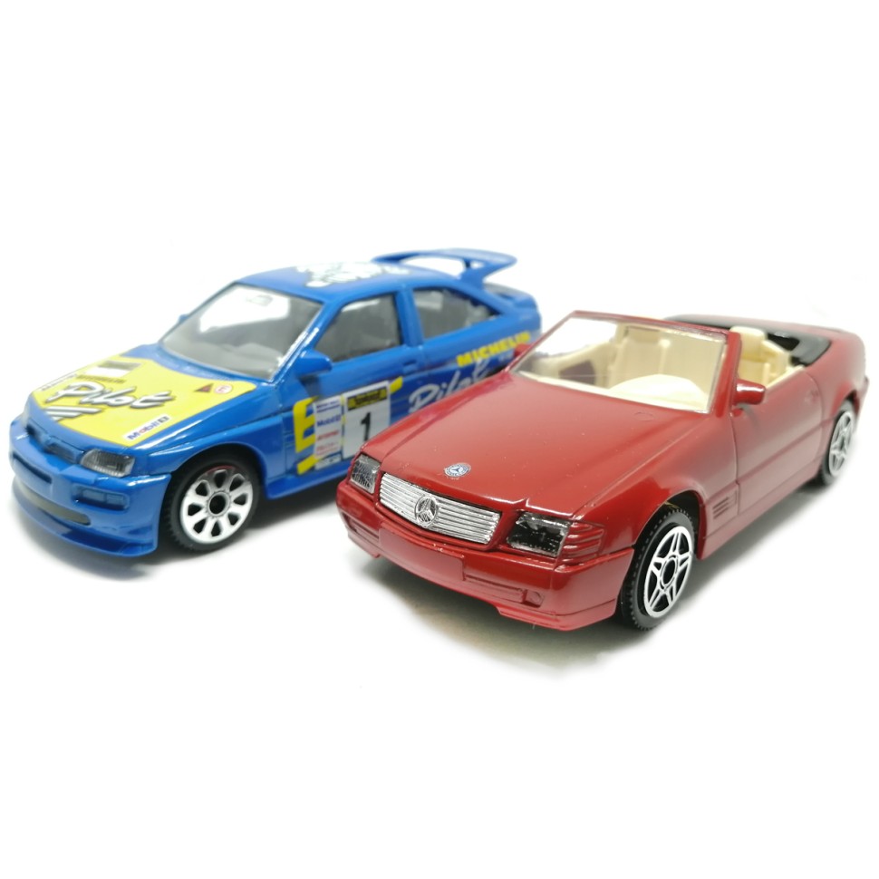 Модель Ford Escort Cosworth + Mercedes 300 SL масштаба 1:43, металл фото