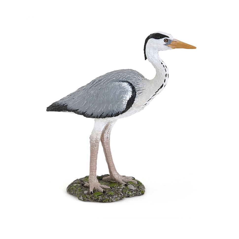 Серая цапля 8,5 см Ardea cinerea — фигурка игрушка птицы фото