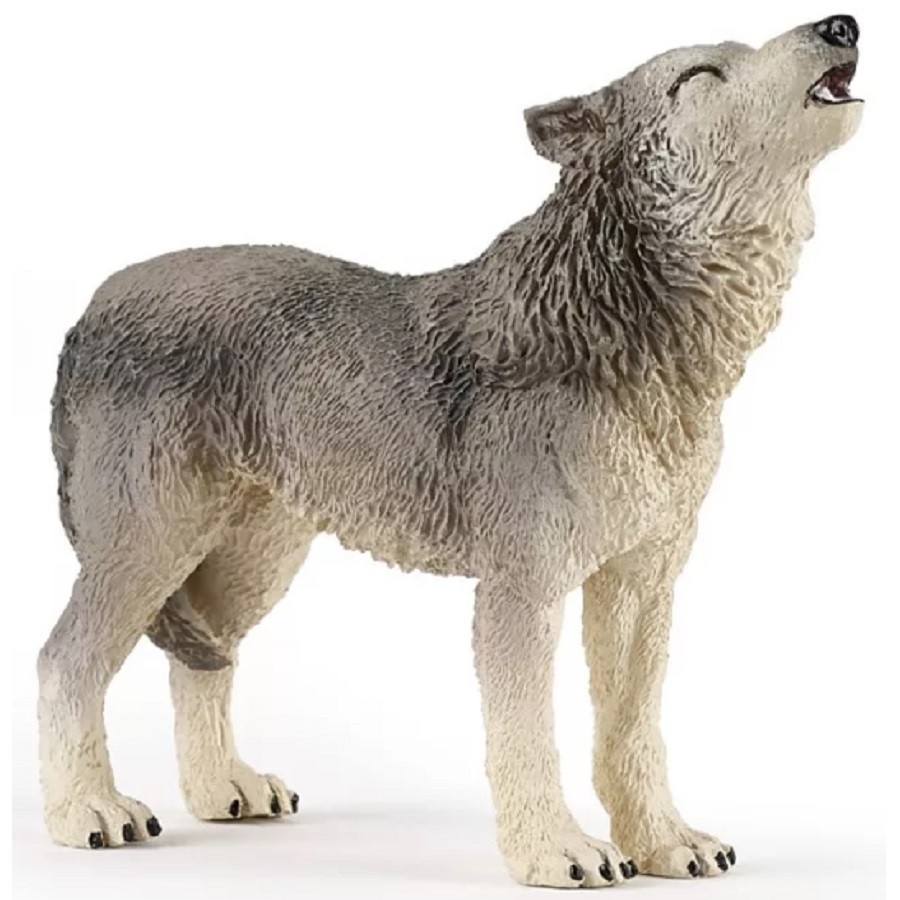 Воющий серый волк 8,7 см Canis lupus — фигурка игрушка дикого животного фото