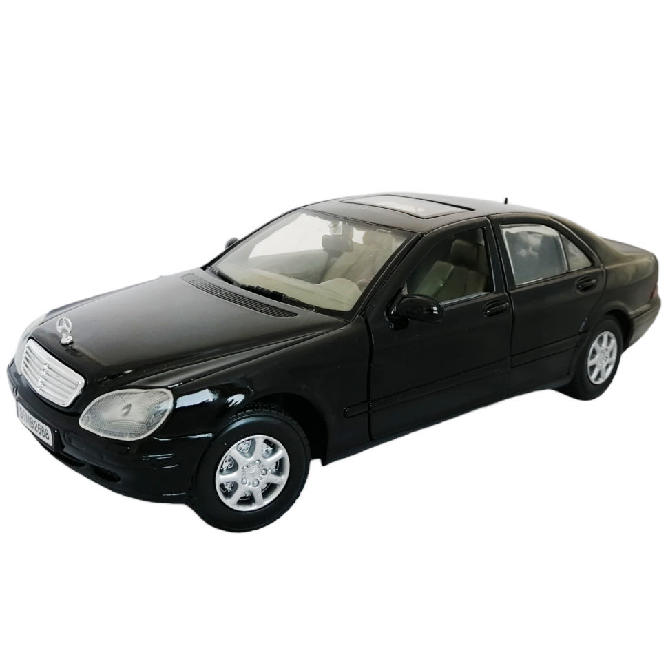 Mercedes-Benz 2002 S-class 1:24 коллекционная металлическая модель автомобиля black фото