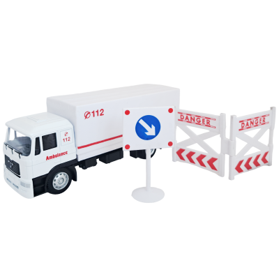 Грузовик скорой помощи MAN с предупреждающими знаками набор коллекционная машинка масштаб 1:64